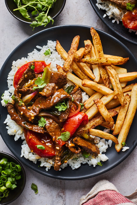 Steak Saltado Power Bowl ( Peruvian Steak Stir Fry )