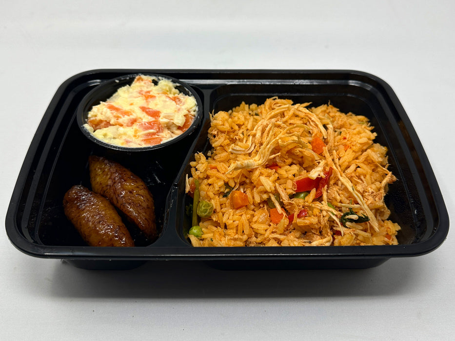 Spartan meal preps chicken and rice paired with potato mix.