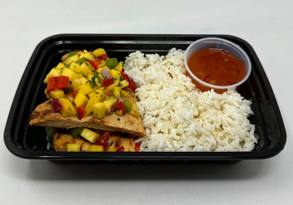 Pollo con Mango y Arroz con Coco