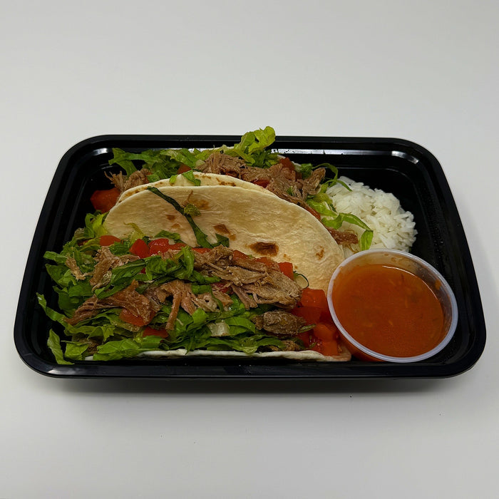 Tacos de bistec desmenuzado