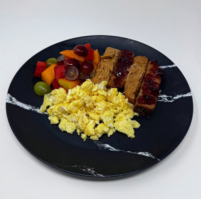 PB&J French Toast, Egg & Fruit Platter