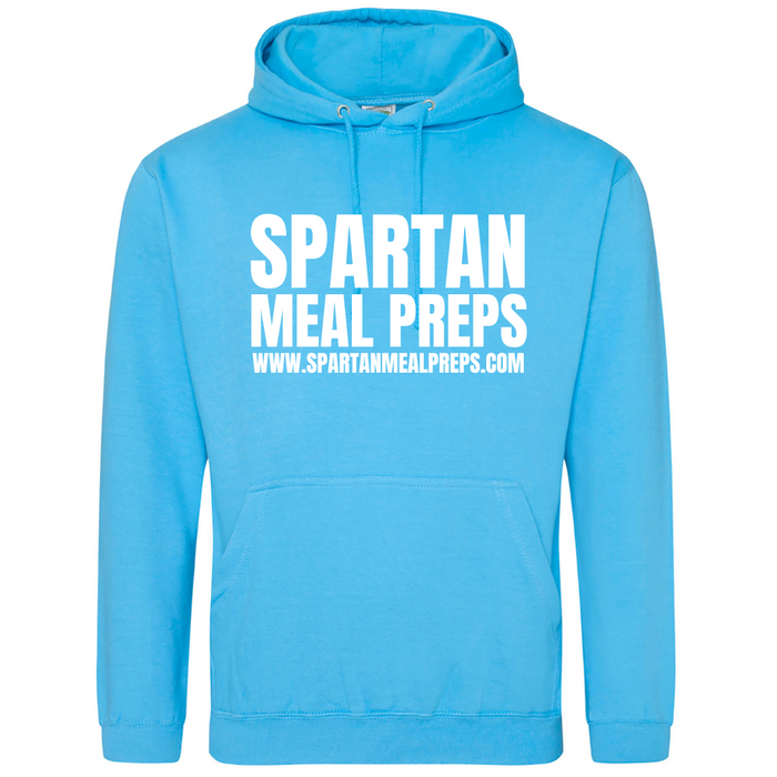 Sudadera con capucha azul con cremallera (unisex)