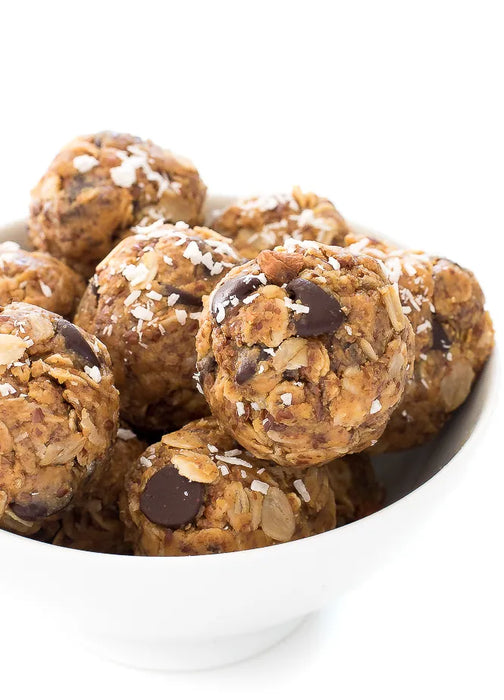 Bolitas de proteína de chocolate, coco y caramelo (paquete de 12)