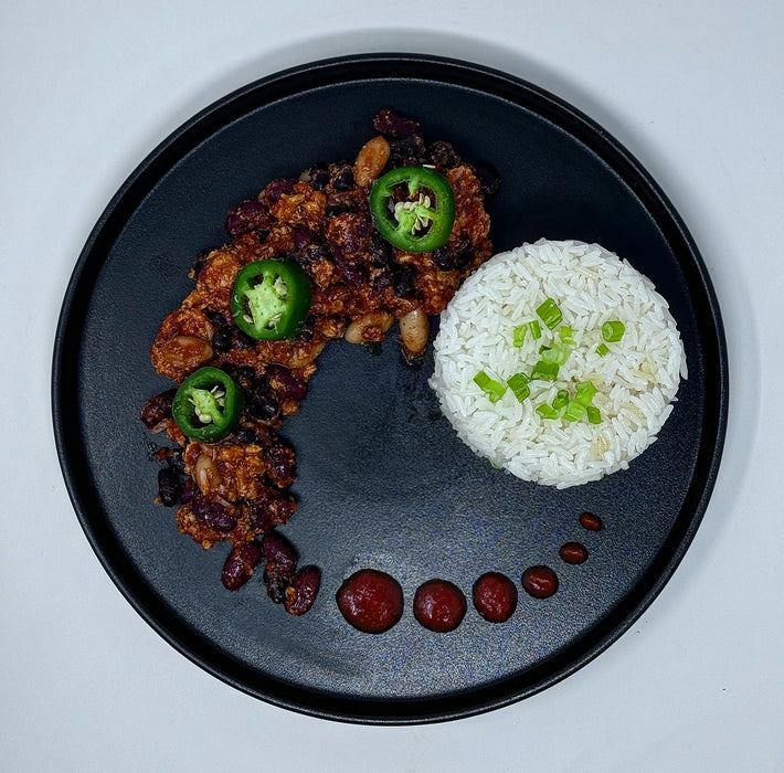 Our Homemade Ground Chicken Chilli served over Jasmine Rice - Newark NJ Meal Preps