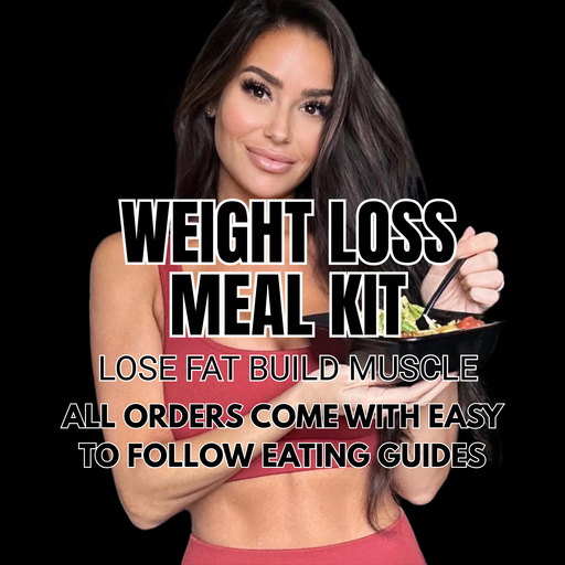SPARTAN MEAL PREPS NJ MODEL HOLDING A MEAL WEARING A RED GYM ATTIRE AND HOLDING A MEAL PREP