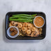 Grilled Chicken paired with shrimp veggie rice green beans and pineapples - meal prep delivery company