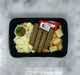 4 Turkey sausage links mixed with egg whites, potato cubes , house pepper cup, 2 ketchup packets and 1 black pepper packet. - spartan meal preps meal prep delivery service