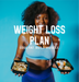 Weight loss model holding spartan meal preps smiling and in shape